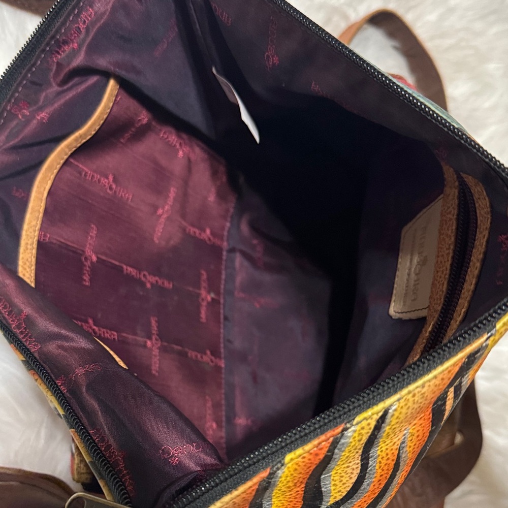 Anuschka Multicolor Leather Crossbody Bag with Floral & Butterfly Art - Picture 6 of 9